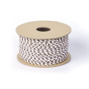 Cordon en coton tressé 2 mm - Marron - Beige - Blanc - Gris x1m