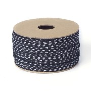 Cordon en coton tressé 2 mm - Noir - Blanc - Marron clair x1m|raw }}