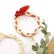 Cordon en coton tressé 2 mm - Rouge - Rose - Marron x1m