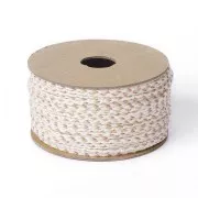 Cordon en coton tressé 2 mm - Beige - Marron - Ocre x1m