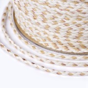 Cordon en coton tressé 2 mm - Beige - Marron - Ocre x1m