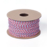 Cordon en coton tressé 2 mm - Rose clair - Orange - Fuchsia - Turquoise x1m