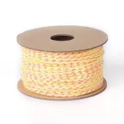 Cordon en coton tressé 2 mm - Jaune fluo - Rose fluo - Beige - Jaune x1m