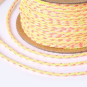 Cordon en coton tressé 2 mm - Jaune fluo - Rose fluo - Beige - Jaune x1m