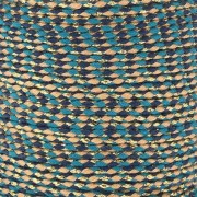 Cordon en coton tressé et fil métallisé 1.5 mm - Multi bleu - Sable - Doré x1m|raw }}