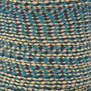 Cordon en coton tressé et fil métallisé 1.5 mm - Multi bleu - Sable - Doré x1m