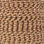 Cordon en coton tressé et fil métallisé 1.5 mm - Marron - Beige - Sable - Doré x1m