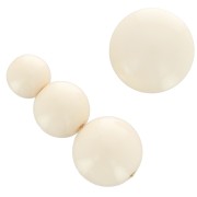 Assortiment 26 perles rondes 6-8-10 mm et 2 cabochons en résine opaque - Beige|raw }}