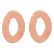 Maillon ovale torsadé en acrylique 30x21 mm - Opaque Light Corail Mat x1