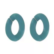 Maillon ovale torsadé en acrylique 30x21 mm - Opaque Paon Mat x1