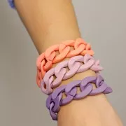 Maillon ovale torsadé en acrylique 30x21 mm - Opaque Violet Mat x1