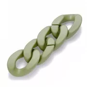 Maillon ovale torsadé en acrylique 30x21 mm - Opaque Olive Mat x1