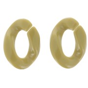 Maillon ovale torsadé en acrylique 22.5x16.5 mm - Olive x1