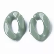 Maillon ovale torsadé en acrylique 22.5x16.5 mm - Kaki x1