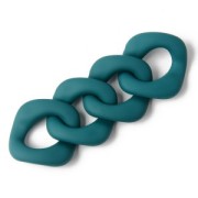 Maillon carré torsadé en acrylique 32x29 mm - Opaque Bleu canard Mat x1|raw }}