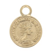 Mini breloque ronde - pièce de monnaie 8 mm - Doré à l'or fin x1|raw }}
