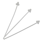 Clous tête 3 boules 32x0.6 mm - Placage Argent fin x4