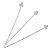 Clous tête 3 boules 32x0.6 mm - Placage Argent fin x4