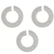 Anneaux ouverts ronds torsadés 8x2 mm - Placage Argent fin x5
