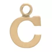 Breloque lettre 8 mm anneau fermé - C - Gold filled light (or laminé)  x1