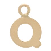Breloque lettre 8 mm anneau fermé - Q - Gold filled light (or laminé)  x1|raw }}