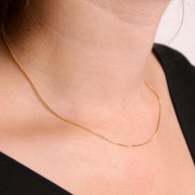 Tour de cou réglable maille Venitienne 0.8 mm -  Gold filled (or laminé)   x48cm