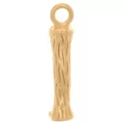 Pendentif lettre alphabet effet bambou 16x3 mm - I - Doré à l'or fin x1