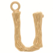Pendentif lettre alphabet effet bambou 16x10 mm - U - Doré à l'or fin x1|raw }}