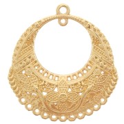 Pendentif chandelier rond motif oriental 12 anneaux 30 mm - Doré à l'or fin x1|raw }}