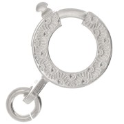 Fermoir à ressort 10 mm - motif ethnique - avec anneau ouvert - Argent 925 x1