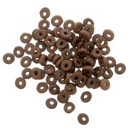 Perles Heishi rondelles en céramique 5.3x2.5 mm - Marron foncé mat x30|raw }}