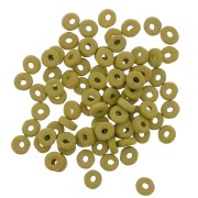 Perles Heishi rondelles en céramique 5.3x2.5 mm - Vert clair mat x30
