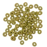 Perles Heishi rondelles en céramique 5.3x2.5 mm - Vert clair mat x30