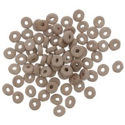 Perles Heishi rondelles en céramique 5.3x2.5 mm - Marron clair mat x30|raw }}