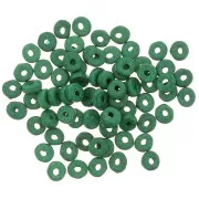 Perles Heishi rondelles en céramique 5.3x2.5 mm - Vert sapin mat x30