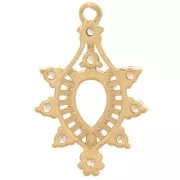 Pendentif goutte en verre avec oxydes de Zirconium  24x16 mm - Doré - Crystal x1