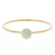 Bague fine avec plateau pour cabochon 4 mm - Taille 49 - Gold filled (or laminé)   x1