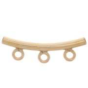 Tube avec 3 attaches 20x6 mm pour cordon 1.5 mm - Gold filled (or laminé)  x1
