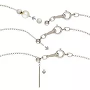 Tour de cou réglable maille Forçat 1.1 mm - Argent 925 x55cm