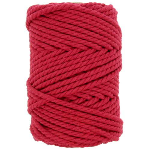 Bobine de cordon en coton pour macramé 5 mm - Rouge x50m