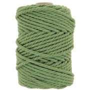 Bobine de cordon en coton pour macramé 5 mm - Vert eucalyptus x50m