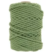 Bobine de cordon en coton pour macramé 5 mm - Vert eucalyptus x50m