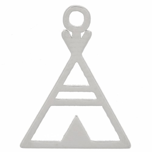 Breloque triangle ethnique - tipi - 13x10 mm en Argent 925 X1