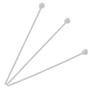 Clous tête boule 25x0.40 mm en Argent 925 x10