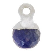 Breloque boule facettée 6 mm - pierre gemme - Argent 925 - Sodalite x1|raw }}