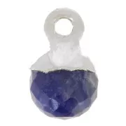 Breloque boule facettée 6 mm - pierre gemme - Argent 925 - Sodalite x1