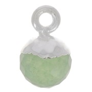 Breloque boule facettée 6 mm - pierre gemme - Argent 925 - Aventurine x1