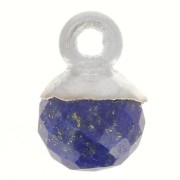 Breloque boule facettée 6 mm - pierre gemme - Argent 925 - Lapis lazuli x1