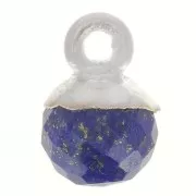 Breloque boule facettée 6 mm - pierre gemme - Argent 925 - Lapis lazuli x1