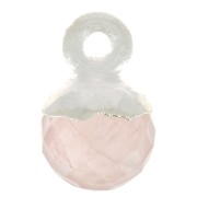 Breloque boule facettée 6 mm - pierre gemme - Argent 925 - Quartz rose x1